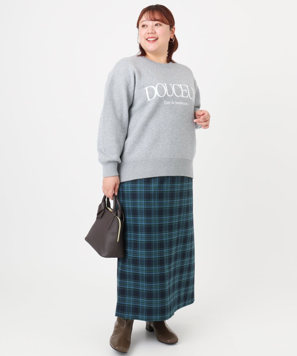 OLFBD22089 eur3(エウルキューブ) 【大きいサイズ】ロゴスウェットライクニット グレー(92)