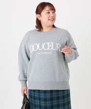 OLFBD22089 eur3(エウルキューブ) 【大きいサイズ】ロゴスウェットライクニット グレー(92)