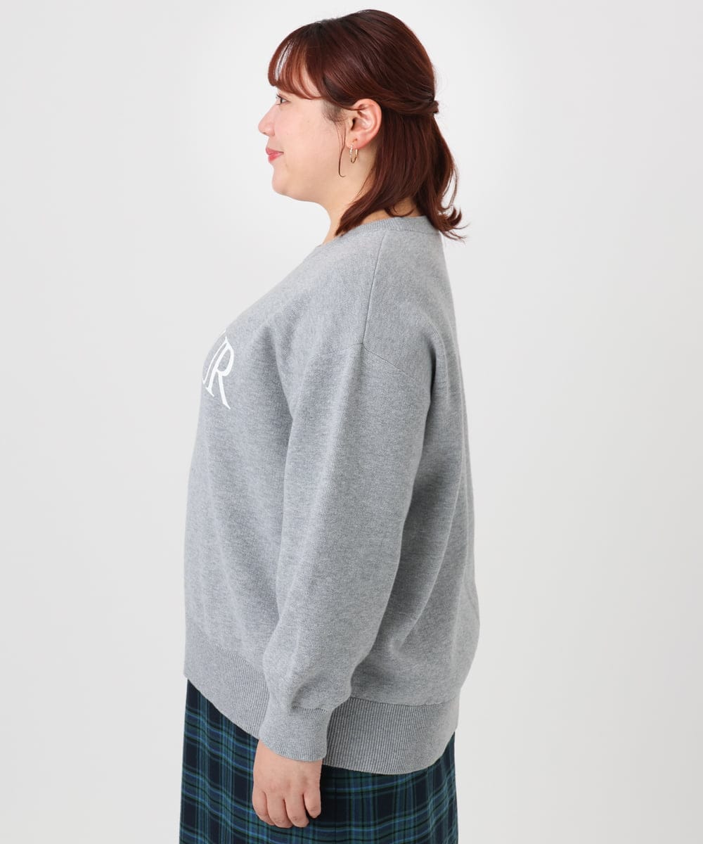 OLFBD22089 eur3(エウルキューブ) 【大きいサイズ】ロゴスウェットライクニット グレー(92)