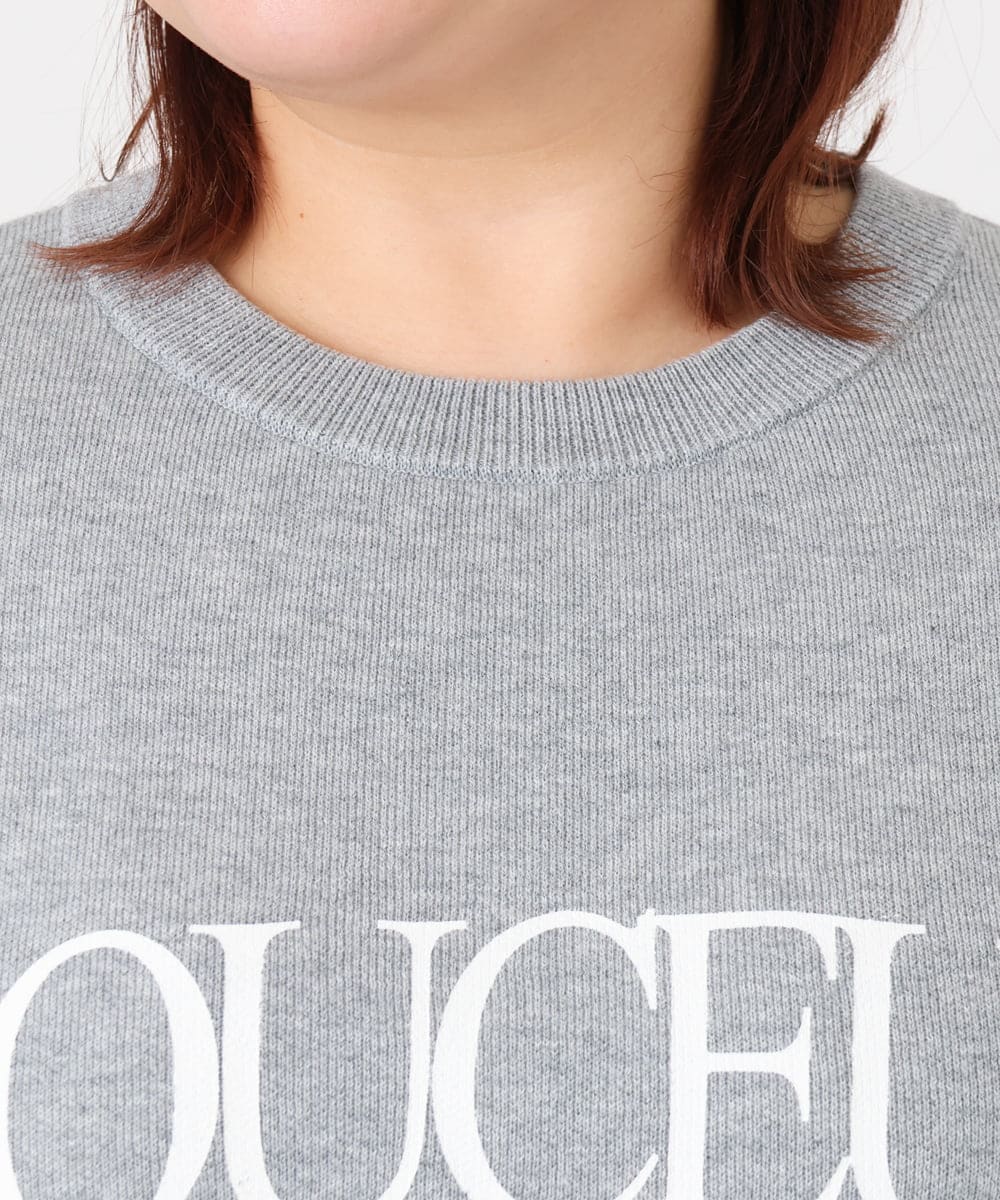 OLFBD22089 eur3(エウルキューブ) 【大きいサイズ】ロゴスウェットライクニット グレー(92)