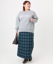 OLFBD22089 eur3(エウルキューブ) 【大きいサイズ】ロゴスウェットライクニット グレー(92)