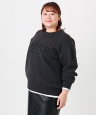 OLFBD22089 eur3(エウルキューブ) 【大きいサイズ】ロゴスウェットライクニット ダークグレー(93)