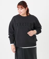 OLFBD22089 eur3(エウルキューブ) 【大きいサイズ】ロゴスウェットライクニット ダークグレー(93)