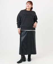 OLFBD22089 eur3(エウルキューブ) 【大きいサイズ】ロゴスウェットライクニット ダークグレー(93)