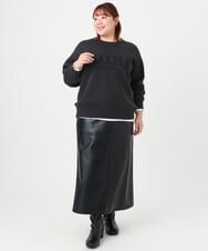 OLFBD22089 eur3(エウルキューブ) 【大きいサイズ】ロゴスウェットライクニット ダークグレー(93)