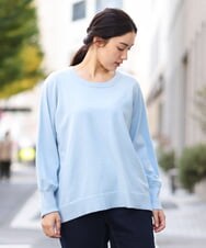 OLFBS20060 eur3(エウルキューブ) 【大きいサイズ/a.v.v×eur3】パフスリーブニット ライトブルー(50)