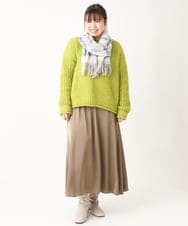 OLFBV02089 eur3(エウルキューブ) 【大きいサイズ】バスケットモールニット ライトグリーン(30)