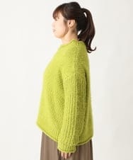 OLFBV02089 eur3(エウルキューブ) 【大きいサイズ】バスケットモールニット ライトグリーン(30)