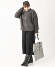 OLFBV02089 eur3(エウルキューブ) 【大きいサイズ】バスケットモールニット ダークグレー(93)