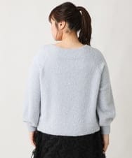 OLFBV12099 eur3(エウルキューブ) 【大きいサイズ】きらきらシャギーニット ライトブルー(50)