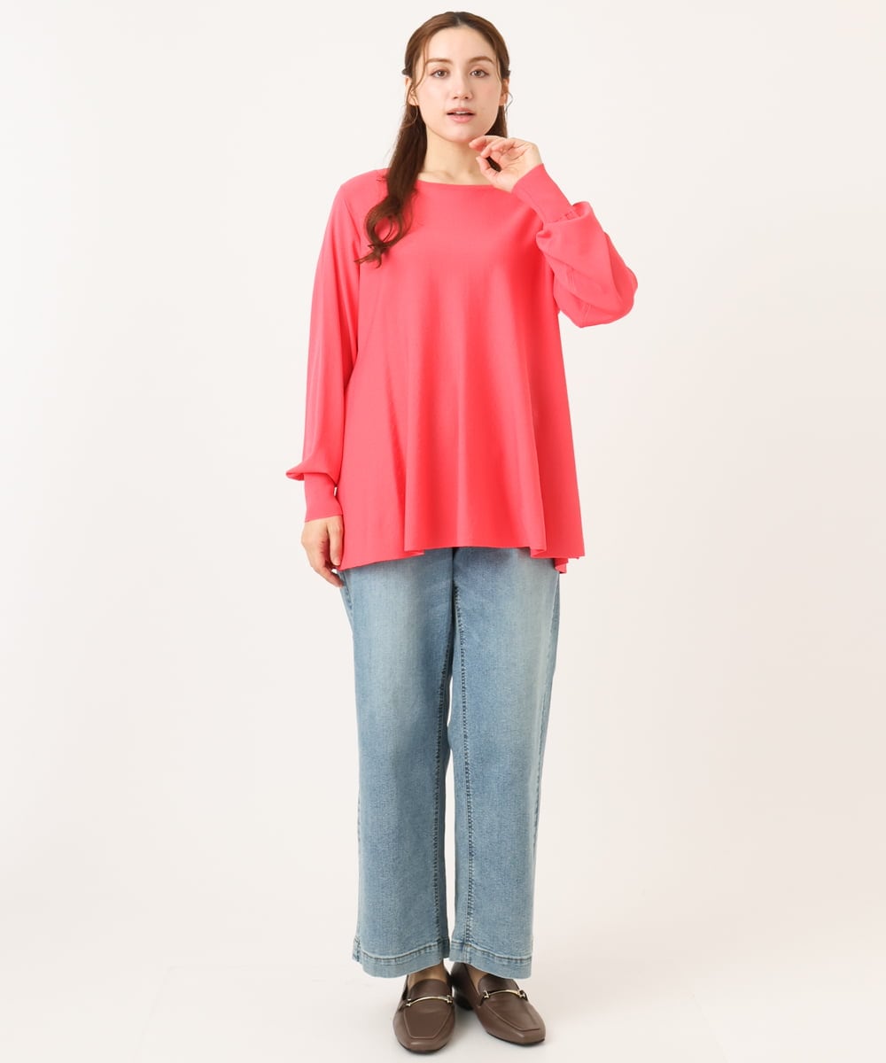 OLFCD01089 eur3(エウルキューブ) 【大きいサイズ】ペプラムニット ピンク(03)