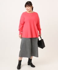 OLFCD01089 eur3(エウルキューブ) 【大きいサイズ】ペプラムニット ピンク(03)
