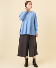 OLFCD01089 eur3(エウルキューブ) 【大きいサイズ】ペプラムニット ライトブルー(50)