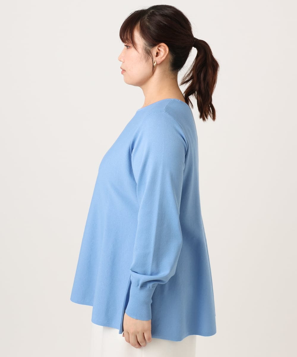 OLFCD01089 eur3(エウルキューブ) 【大きいサイズ】ペプラムニット ライトブルー(50)