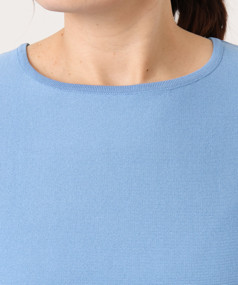 OLFCD01089 eur3(エウルキューブ) 【大きいサイズ】ペプラムニット ライトブルー(50)