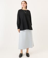 OLFCD01089 eur3(エウルキューブ) 【大きいサイズ】ペプラムニット ブラック(94)
