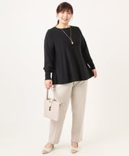 OLFCD01089 eur3(エウルキューブ) 【大きいサイズ】ペプラムニット ブラック(94)