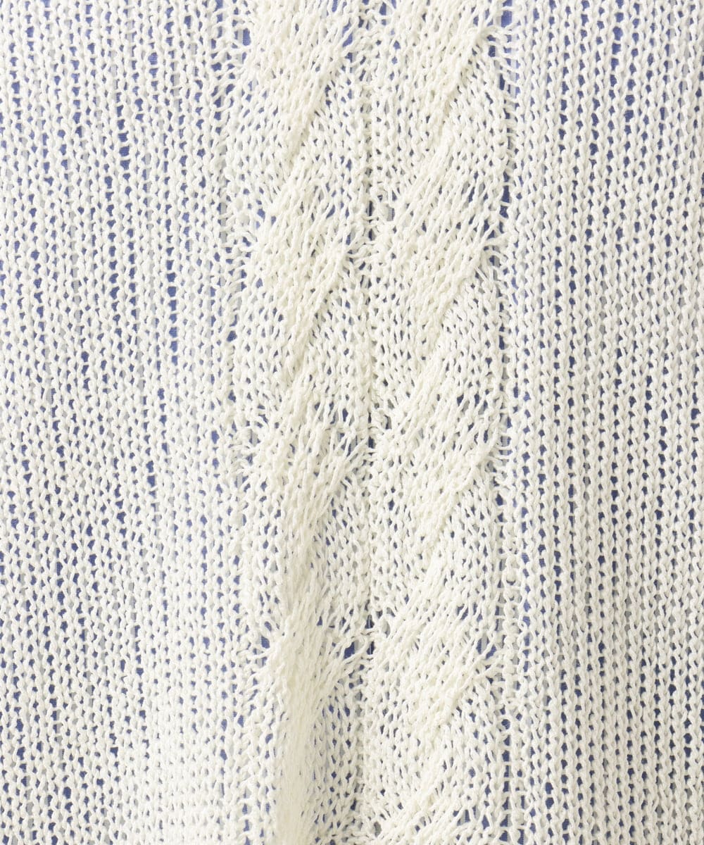 OLFCD02089 eur3(エウルキューブ) 【大きいサイズ】テープヤーンニットベスト アイボリー(80)
