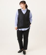 OLFCD02089 eur3(エウルキューブ) 【大きいサイズ】テープヤーンニットベスト ブラック(94)