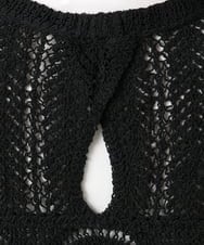 OLFDD06089 eur3(エウルキューブ) 【大きいサイズ】かぎ針風レースベスト ブラック
