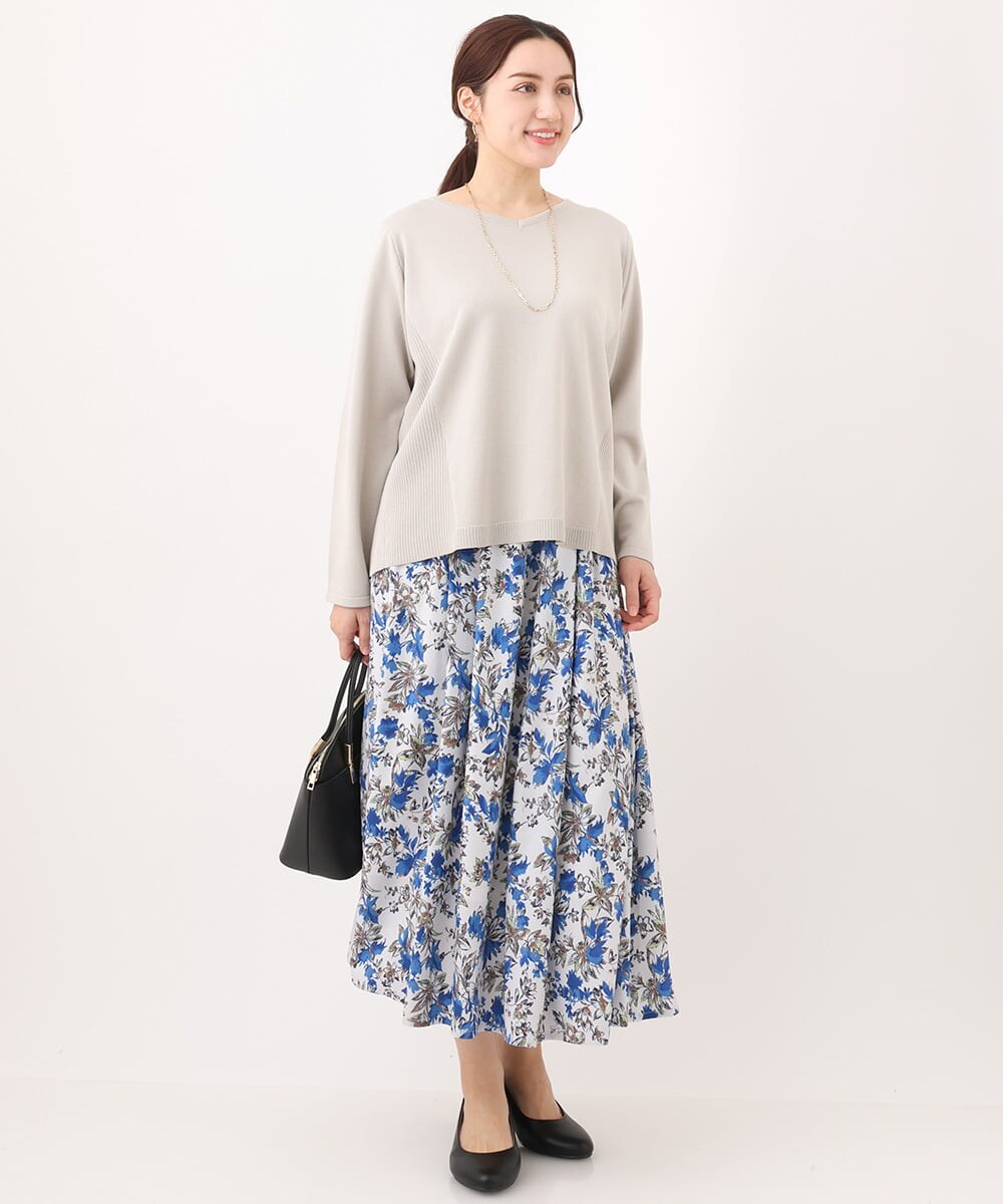 OLFDV03089 eur3(エウルキューブ) 【大きいサイズ】ラメパネルリブニット ライトグレー(91)