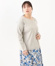 OLFDV03089 eur3(エウルキューブ) 【大きいサイズ】ラメパネルリブニット ライトグレー(91)