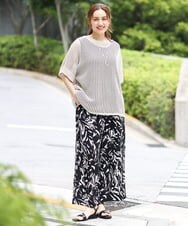 OLFGA08079 eur3(エウルキューブ) 【大きいサイズ/a.v.v×eur3】ラメメッシュニットプルオーバー ベージュ(82)