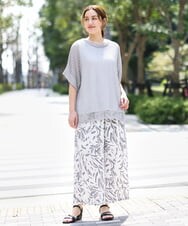 OLFGA08079 eur3(エウルキューブ) 【大きいサイズ/a.v.v×eur3】ラメメッシュニットプルオーバー グレー(92)