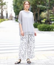 OLFGA08079 eur3(エウルキューブ) 【大きいサイズ/a.v.v×eur3】ラメメッシュニットプルオーバー グレー(92)