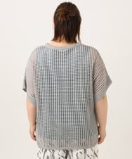 OLFGA08079 eur3(エウルキューブ) 【大きいサイズ/a.v.v×eur3】ラメメッシュニットプルオーバー グレー(92)