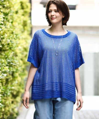 OLFGD25079  【大きいサイズ/a.v.v×eur3】メッシュラメニット