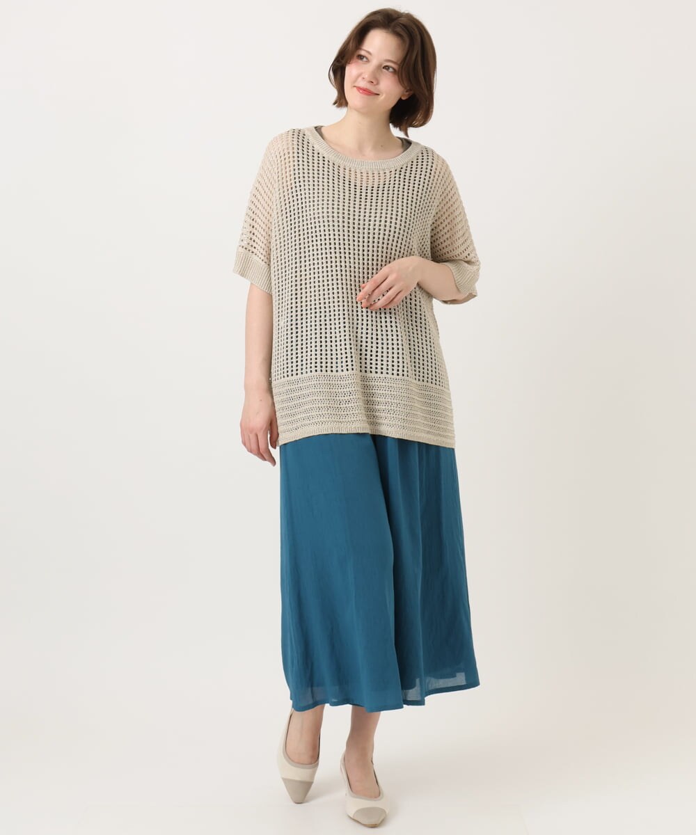OLFGD25079 eur3(エウルキューブ) 【大きいサイズ/a.v.v×eur3】メッシュラメニット ベージュ