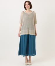 OLFGD25079 eur3(エウルキューブ) 【大きいサイズ/a.v.v×eur3】メッシュラメニット ベージュ