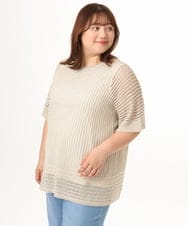 OLFGD25079 eur3(エウルキューブ) 【大きいサイズ/a.v.v×eur3】メッシュラメニット ベージュ