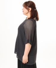 OLFGD25079 eur3(エウルキューブ) 【大きいサイズ/a.v.v×eur3】メッシュラメニット ダークグレー