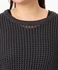 OLFGD25079 eur3(エウルキューブ) 【大きいサイズ/a.v.v×eur3】メッシュラメニット ダークグレー