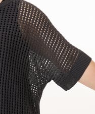 OLFGD25079 eur3(エウルキューブ) 【大きいサイズ/a.v.v×eur3】メッシュラメニット ダークグレー