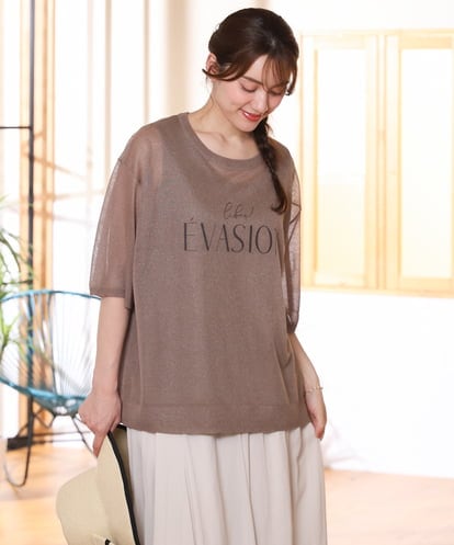 OLFHD07069  【大きいサイズ/a.v.v×eur3】シア―ロゴプリントニット