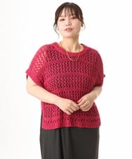 OLFHD08089 eur3(エウルキューブ) 【大きいサイズ】テープヤーンベスト ピンク