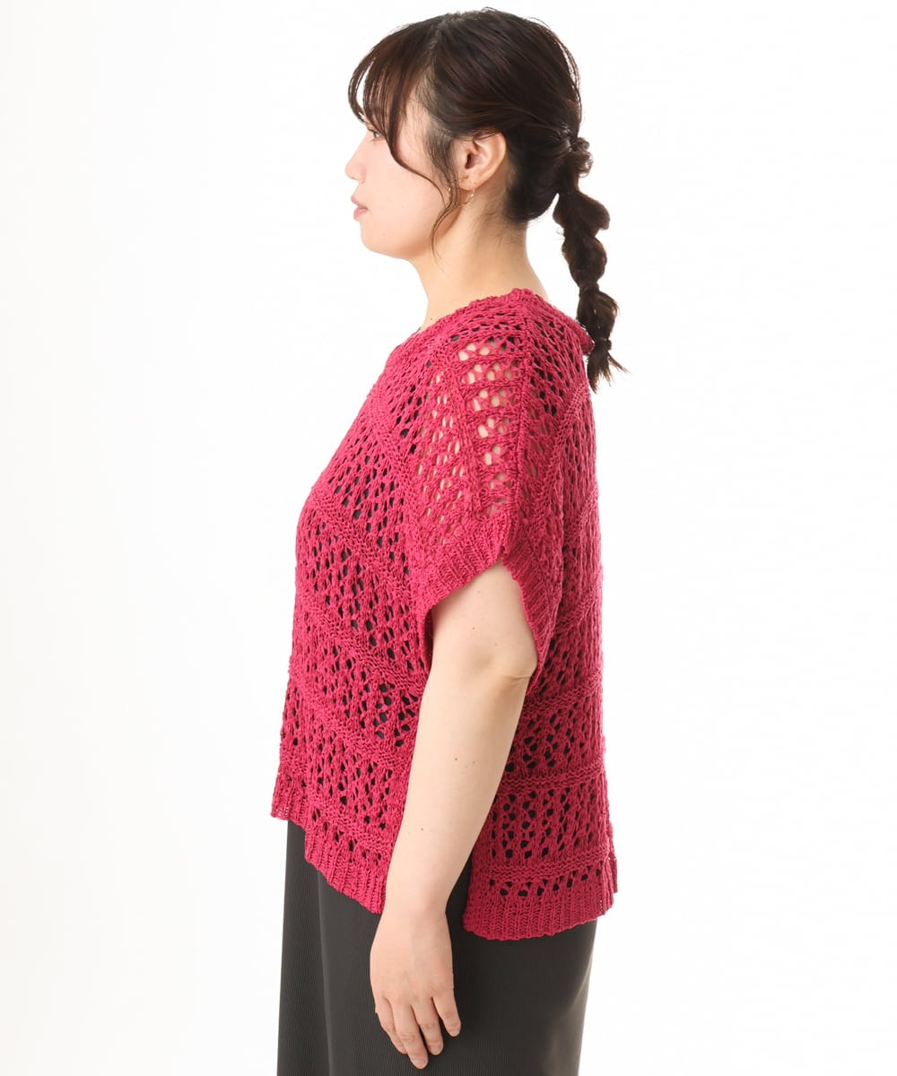 OLFHD08089 eur3(エウルキューブ) 【大きいサイズ】テープヤーンベスト ピンク