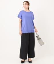 OLFIA05069 eur3(エウルキューブ) 【大きいサイズ/接触冷感】フレンチスリーブサマーニット ブルー(55)
