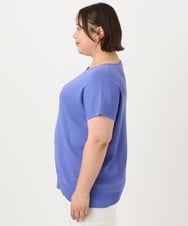 OLFIA05069 eur3(エウルキューブ) 【大きいサイズ/接触冷感】フレンチスリーブサマーニット ブルー(55)