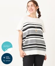 OLFIA05069 eur3(エウルキューブ) 【大きいサイズ/接触冷感】フレンチスリーブサマーニット アイボリー(80)