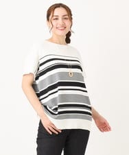 OLFIA05069 eur3(エウルキューブ) 【大きいサイズ/接触冷感】フレンチスリーブサマーニット アイボリー(80)