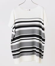 OLFIA05069 eur3(エウルキューブ) 【大きいサイズ/接触冷感】フレンチスリーブサマーニット アイボリー(80)