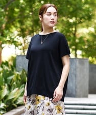 OLFIA05069 eur3(エウルキューブ) 【大きいサイズ/接触冷感】フレンチスリーブサマーニット ブラック(94)