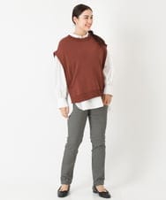 OLFJP06070 eur3(エウルキューブ) 【大きいサイズ】サイドスリットニットベスト ブラウン(17)
