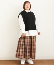 OLFJP06070 eur3(エウルキューブ) 【大きいサイズ】サイドスリットニットベスト ブラック(94)