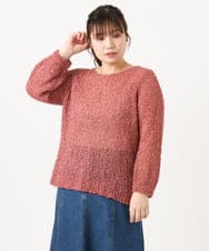 OLFKA05089 eur3(エウルキューブ) 【大きいサイズ】テープヤーンニットプルオーバー ピンク(03)