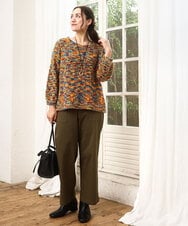 OLFKA05089 eur3(エウルキューブ) 【大きいサイズ】テープヤーンニットプルオーバー オレンジ(15)
